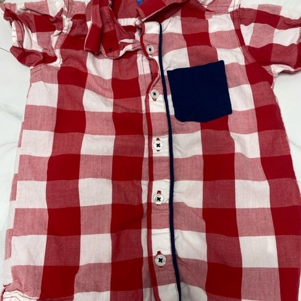 Rugged Butts little boy plaid button down top